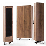 Шкаф-витрина в стиле лофт с чёрной стеклянной дверью Urban Style Space 2 варинант исполнения - 4 | Loft Concept в Ижевске