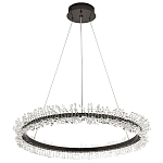 Кольцевая люстра с хрустальным декором Rowan Crystal Ring Horizontal Black Chandelier варинант исполнения - 2 | Loft Concept в Ижевске