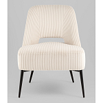 Кресло лаунж Бостон велюр рельефный молочный на черных ножках варинант исполнения - 4 | Loft Concept в Ижевске