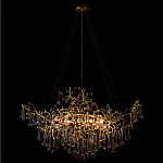 Подвесная люстра в виде ветвей деревьев золотого цвета с прозрачными подвесками-каплями 10 и 14 ламп Droplet Chandelier варинант исполнения - 2 | Loft Concept в Ижевске