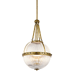 Подвесной светильник с рифленым стеклянным плафоном в форме шара Kichler варинант исполнения - 1 | Loft Concept в Ижевске