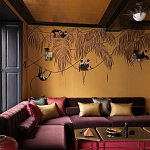 Обои с вышивкой ручной работы Étienne Original colourway on wool sateen варинант исполнения - 2 | Loft Concept в Ижевске