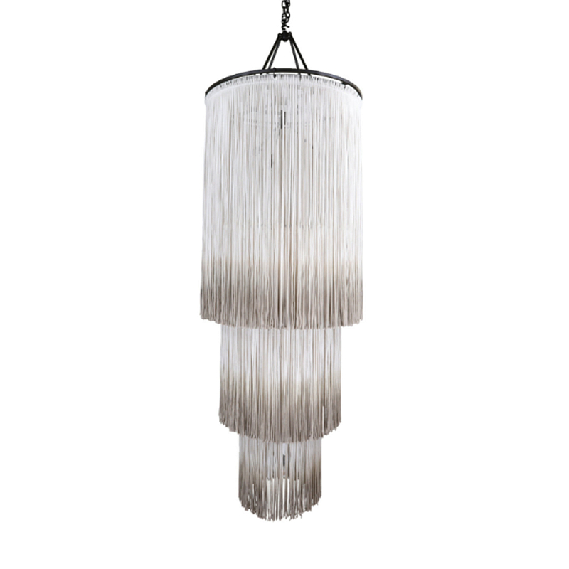Люстра круглая трехъярусная из бахромы Milk Gradient Braided Fringe Молочный Люстра круглая трехъярусная из бахромы Milk Gradient Braided Fringe Молочный в Ижевске | Loft Concept