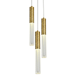 Подвесной светильник латунь Dew Drops Tube Brass Trio Hanging Lamp варинант исполнения - 1 | Loft Concept в Ижевске