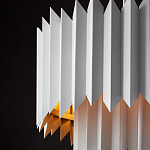 Люстра белая с гофрированным двойным абажуром Corrugated Double Lampshade варинант исполнения - 4 | Loft Concept в Ижевске
