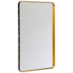 Зеркало прямоугольное в металлической раме с кожаной отделкой Loft in Reflection варинант исполнения - 1 | Loft Concept в Ижевске