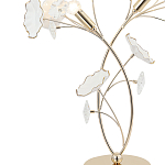 Настольная лампа с изогнутыми золотыми ветвями и белыми лепестками Wintery flovers варинант исполнения - 1 | Loft Concept в Ижевске