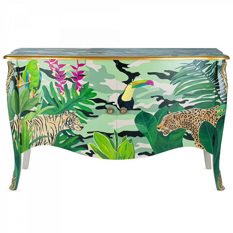 Комод L.XV DRESSER Flowers Jungle Серебряный Зеленый в Ижевске | Loft Concept 