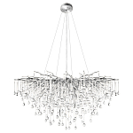 Люстра подвесная с прозрачными стеклянными подвесками в форме капель Диаметр 100 см Droplet Chandelier варинант исполнения - 12 | Loft Concept в Ижевске