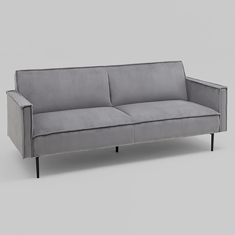 Диван современный вельветовый прямой Worcester Серый Серый Черный в Ижевске | Loft Concept 