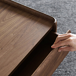 Прикроватный деревянный столик с 2-мя ящиками Moon Walnut Furniture варинант исполнения - 9 | Loft Concept в Ижевске