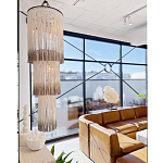 Люстра круглая трехъярусная из бахромы Milk Gradient Braided Fringe варинант исполнения - 3 | Loft Concept в Ижевске