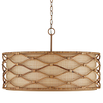 Подвесной светильник  из кованого железа и абажуром из ротанга Wicker Furniture варинант исполнения - 3 | Loft Concept в Ижевске