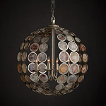 Люстра в форме шара с декором из круглых декоративных элементов Bright Shell Discs варинант исполнения - 3 | Loft Concept в Ижевске