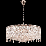 Люстра круглая с хрустальными подвесками на серебряном каркасе Roul Crystal Light варинант исполнения - 7 | Loft Concept в Ижевске