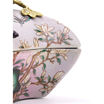 Шкатулка фиолетового цвета с рисунком бабочек и крышкой с фигуркой птицы на ветке Eden Garden варинант исполнения - 5 | Loft Concept в Ижевске