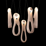 Подвесной светильник белого цвета с 6-ю изогнутыми плафонами Flow Loop варинант исполнения - 7 | Loft Concept в Ижевске