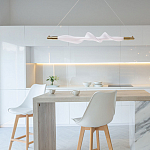 Люстра горизонтальная с волнистым белым плафоном Golden Swirl варинант исполнения - 11 | Loft Concept в Ижевске