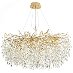 Люстра с хрустальными подвесками на металлических ветках Fairytree Light Gold Chandelier 18 варинант исполнения - 3 | Loft Concept в Ижевске