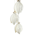 Подвесной светильник светодиодный с 6-ю белыми плафонами в виде цветов Flower Light Gold варинант исполнения - 3 | Loft Concept в Ижевске