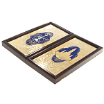 Нарды настольные из натурального камня лазурит и долерит Backgammon from Stone варинант исполнения - 14 | Loft Concept в Ижевске