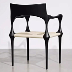 Стул дизайнерский с плетеным сидением Kronos Dining Chair Black варинант исполнения - 5 | Loft Concept в Ижевске