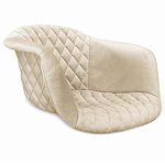 Барный стул со спинкой и подлокотниками на 4-х деревянных ножках Кремовый Велюр Ava Charm варинант исполнения - 2 | Loft Concept в Ижевске