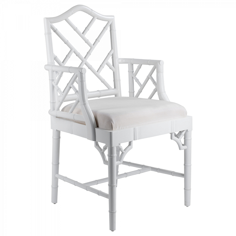 White Chippendale Arm Chair Белый в Ижевске | Loft Concept 