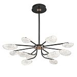 Люстра черного цвета с 12-ю прозрачными плафонами овальной формы Iona chandelier варинант исполнения - 2 | Loft Concept в Ижевске