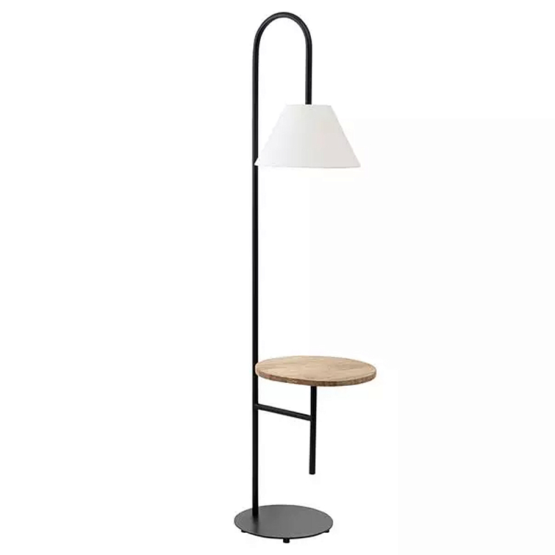 Торшер с полкой для хранения Floor Lamp with Storage Shelf Белый Черный в Ижевске | Loft Concept 