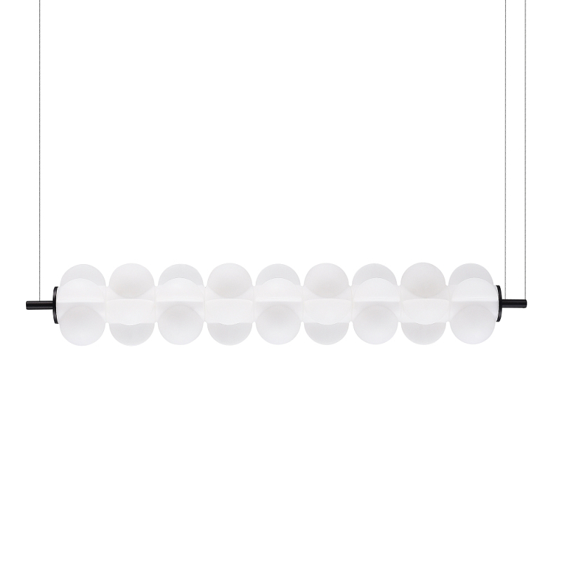 Светодиодный подвесной светильник линейный с белым воздушным плафоном Glowing Cloud Белый Черный в Ижевске | Loft Concept 