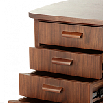 Дизайнерский письменный стол округлой формы с 4-мя ящиками и дверкой с полочками Rili варинант исполнения - 4 | Loft Concept в Ижевске