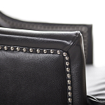 Кресло из натуральной кожи на 4-х деревянных ножках из массива бука Daniel Leather Armchair black варинант исполнения - 4 | Loft Concept в Ижевске