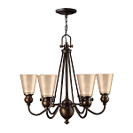 Люстра бронзового цвета с конусными плафонами из бежевого стекла Hinkley варинант исполнения - 2 | Loft Concept в Ижевске