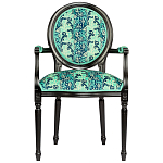 Стул из натурального бука с подлокотниками Ikat Pattern бирюзовый варинант исполнения - 1 | Loft Concept в Ижевске