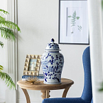 Ваза с крышкой и синим цветочным узором Blue & White Ornament  варинант исполнения - 5 | Loft Concept в Ижевске