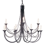 Люстра черного цвета ручной работы с канделябрами и переплетенной проволочной драпировкой Elstead Lighting варинант исполнения - 1 | Loft Concept в Ижевске