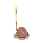 Часы настольные с шариковой металлической ручкой из натурального камня Stone Clock варинант исполнения - 9 | Loft Concept в Ижевске