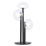 Настольная лампа с тремя прозрачными куполообразными плафонами и черным металлическим основанием Flos Wireline Lighting варинант исполнения - 1 | Loft Concept в Ижевске