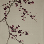 Обои ручная роспись Cherry Tree Special Colourway on Icefield dyed silk варинант исполнения - 2 | Loft Concept в Ижевске