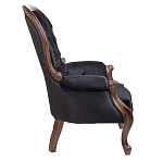 Кресло с мягкой обивкой из черного велюра на 4-х деревянных ножках Evelyn Classical Armchair варинант исполнения - 2 | Loft Concept в Ижевске