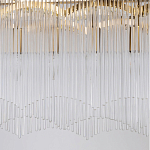 Люстра прямоугольная на цепях с прозрачными трубками и волнистым краем Nembus варинант исполнения - 5 | Loft Concept в Ижевске