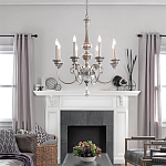 Люстра серебряного цвета с состаренным эффектом и декоративным подвесным шаром Kichler варинант исполнения - 3 | Loft Concept в Ижевске