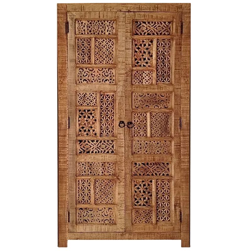 Этнический шкаф с орнаментом резьба из дерева Indian Antique Furniture Коричневый Этнический шкаф с орнаментом резьба из дерева Indian Antique Furniture Коричневый в Ижевске | Loft Concept
