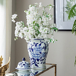 Ваза с крышкой и синим цветочным узором Blue & White Ornament  варинант исполнения - 7 | Loft Concept в Ижевске