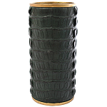 Ваза с декором из эко-кожи Leather Vase Green варинант исполнения - 1 | Loft Concept в Ижевске