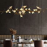 Люстра в виде золотой ветки с цветами и птичками Marvelous Garden варинант исполнения - 4 | Loft Concept в Ижевске