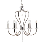 Люстра цвета никель с 6-ю лампами и стеклянными подвесками Elstead Lighting варинант исполнения - 1 | Loft Concept в Ижевске