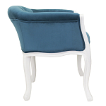 Кресло низкое в стиле прованс Louis French Armchair white and blue velour варинант исполнения - 1 | Loft Concept в Ижевске