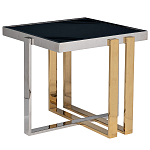 Столик журнальный квадратный с основанием в оттенках хром и золото Harmony Color and Shapes варинант исполнения - 1 | Loft Concept в Ижевске